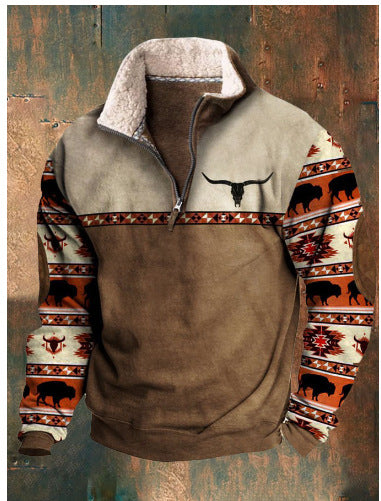 👕【35% ZĽAVA】【S-4XL】Módny pánsky teplý sveter s dlhým rukávom a 3D potlačou na jeseň a zimu 2025