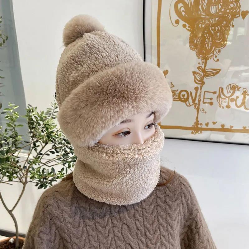 🔥【Compra 1 y llévate 1 gratis】Nuevo gorro y bufanda de lana de cordero para invierno, gruesos y cálidos, indispensables para exteriores y oficina.