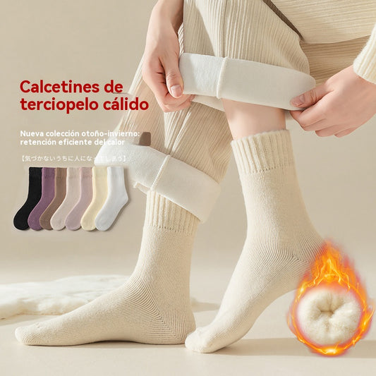 🏆【Compra 6 y llévate 6 gratis】🧦Calcetines de lana de invierno para mujer, anti-pilling, que te mantendrán abrigada.