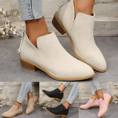 👢【36-43】Botas Martin de mujer, tacón grueso, nuevo estilo punta para otoño e invierno, cómodas para diario, versátiles y a la moda.
