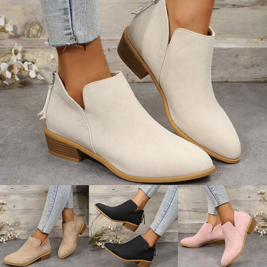 👢【36-43】Botas Martin de mujer, tacón grueso, nuevo estilo punta para otoño e invierno, cómodas para diario, versátiles y a la moda.