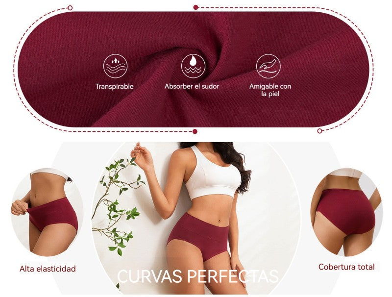 💖2026 nuevo lanzamiento con 40% de descuento💖【Pack de 5】🩲 Bragas femeninas antibacterianas de algodón modal de alta elasticidad para 45-100 kg