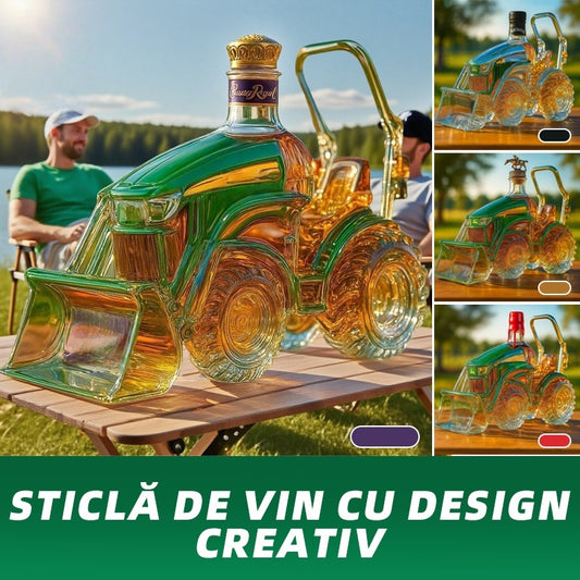 🥂🚜 Ένα ουίσκι μπουκάλι σε σχήμα τρακτέρ, έργο τέχνης και συλλεκτικό αντικείμενο