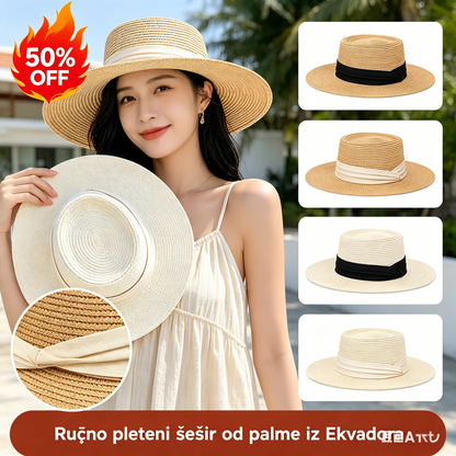 🌿【56-58 cm】【Kupi 1 i dobiješ 1 gratis】Ručno pleteni slamnati šešir od palminog lišća iz Ekvadora.