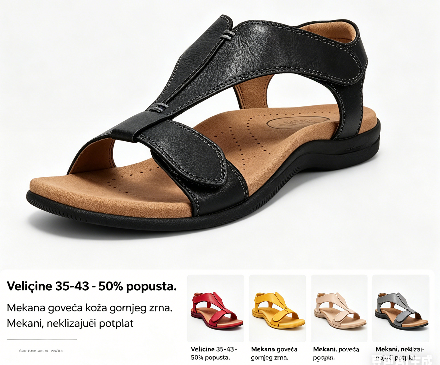 🎇【Zľava 46%】👡 Dámske sandále na platforme z mäkkej hovädzej kože - pohodlné na dlhé nosenie