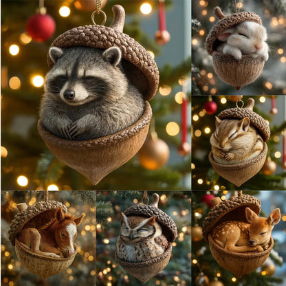 🔥【Kúpte 6 kusov a získajte 6 kusov zadarmo】🐿️🦉Vianočná ozdoba na stromček s lesnými zvieratkami