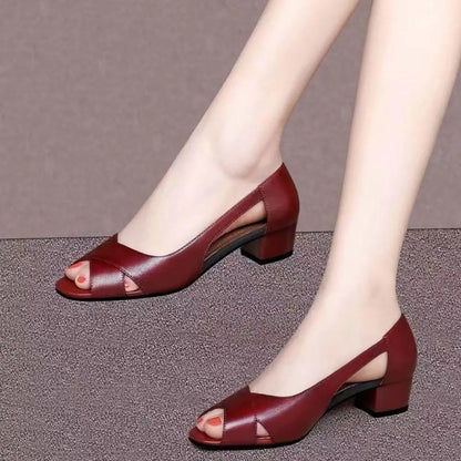 👠Vremenski ograničena akcija -38% – Nove protuklizne kožne sandale s debljom petom i mekanim potplatom, moderne i svestrane, udobne za posao bez žuljanja – besplatna dostava.