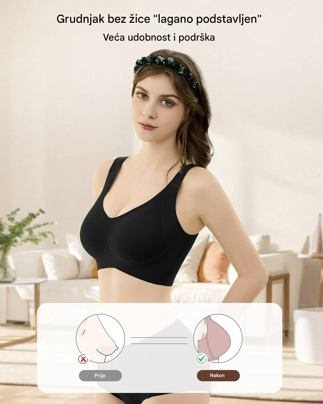 🏆【4 paketa】【40-95 kg】Ženski bešavni grudnjak bez žica❤️Tencel pamuk je prirodan, antibakterijski i udoban