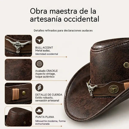 🤠Iskoristite 50% popusta! 🌟Retro kaubojski šešir širokog oboda s remenom za kapuljaču - fedora u zapadnjačkom stilu s iznošenim rubom