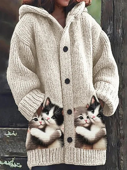 🎄🎁 Božićna akcija 40% popusta【S-5XL】Plišani slatki kaput s kapuljačom i debelom flis podstavom ❄️✨