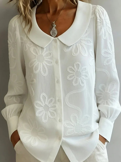 👚¡Liquidación! -- Camisa francesa vintage bordada - Colección 2026
