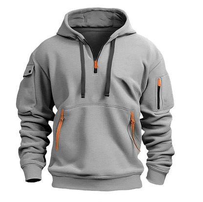 🌱👕【S-5XL】Nova muška sportska majica s kapuljačom, patentnim zatvaračem i više džepova - prikladna za proljetno i jesensko nošenje