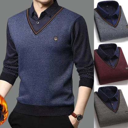 👔Krajnja ponuda za kraj godine, posljednji dan [M-4XL] Muška pletena svilena košulja3850474