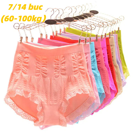 👩🔥【7  piezas】(60-100kg) ropa interior antibacteriana para control de abdomen, alta elasticidad, talle alto, ropa interior de talla grande