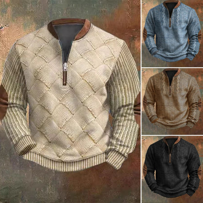 👍🥼Oferta limitada: 43% de descuento 【S-5XL】Nueva colección otoño-invierno. Camiseta con cremallera y estampado transparente de alta calidad para hombre. 3833051 