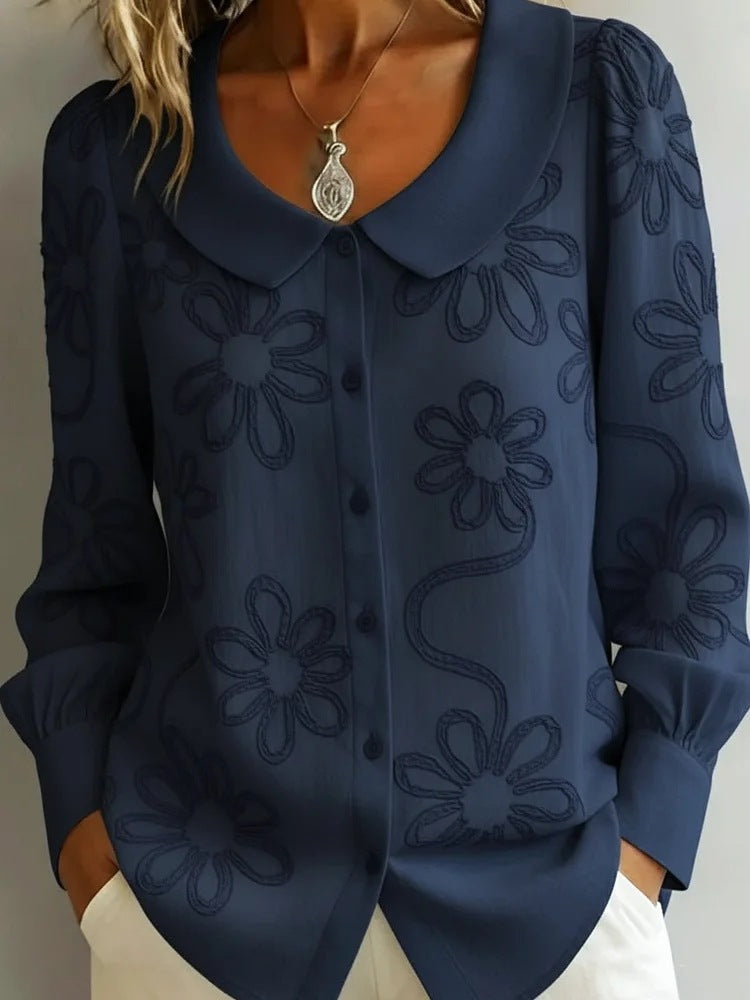 👚¡Liquidación! -- Camisa francesa vintage bordada - Colección 2026