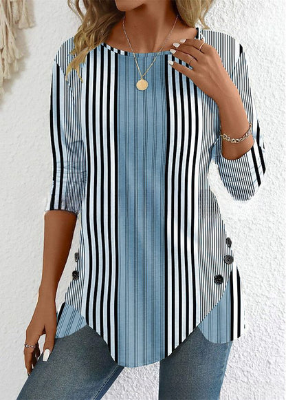 🔥【38% de descuento por tiempo limitado】【S-3XL】Nueva blusa estampada a rayas de primavera para mujer