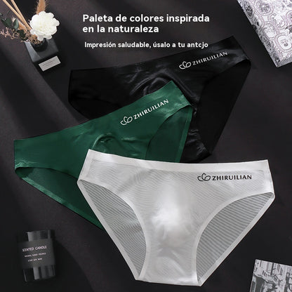 🔥¡Liquidación con grandes descuentos!🩲【Compra 5 y llévate 5 gratis】Calzoncillos de seda de hielo transpirables para hombre, cintura baja (45-100 kg)