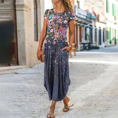 Vestido holgado con bolsillos y estampado de alta calidad para mujer, nuevo, 2024 - 3733536 
