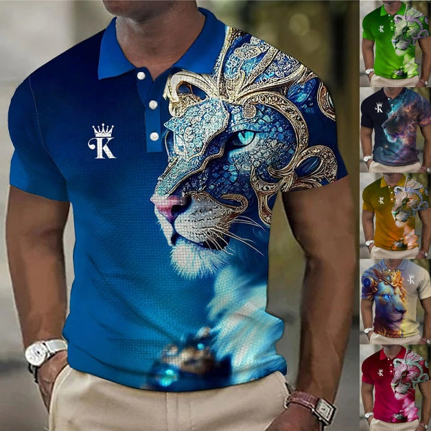 Oufisun|✨Muška polo majica s 3D printom lava (veličine S-6XL): Plaćanje pouzećem dostupno