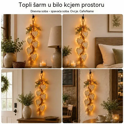 ✨ Osvijetlite svoj dom romantičnom atmosferom! Viseća dekoracija u obliku srca s integriranim LED svjetlima! 💖🏡