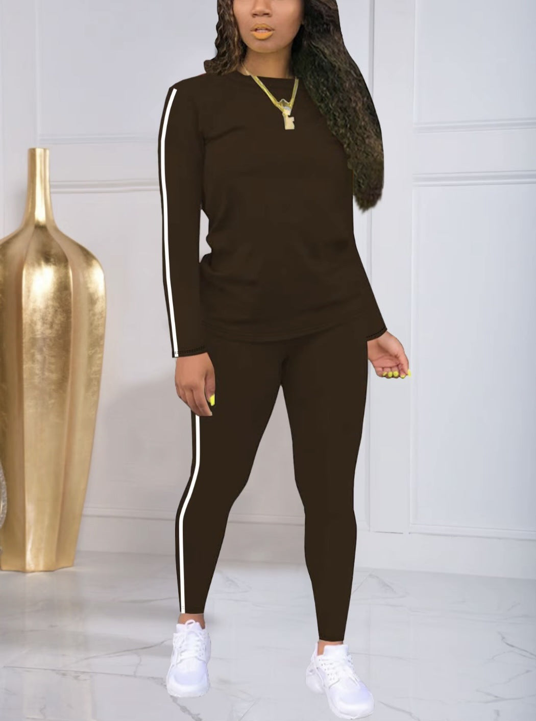 🍁Kupite jednu, a drugu dobivate gratis🍂 Ženski prugasti komplet u dvije dijela s dugim rukavima i hlačama, ležeran, moderan i udoban, idealan za svakodnevno nošenje vani.