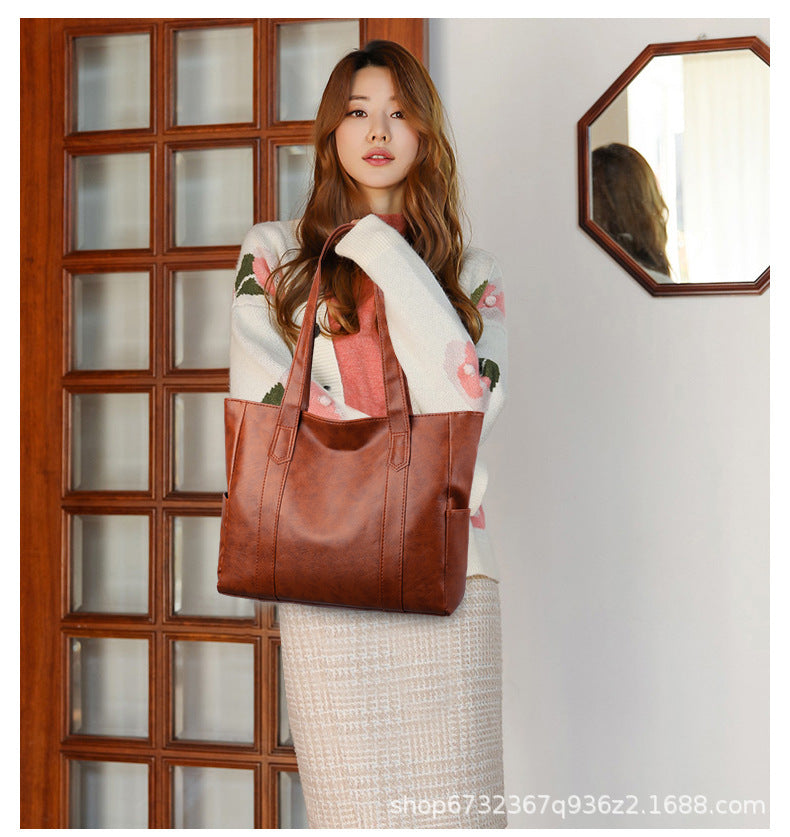 Περιορισμένη προσφορά 43% 👜 Νέα γυναικεία τσάντα ώμου από μαλακό δέρμα, casual με μεγάλη χωρητικότητα✨ Μοντέρνα και ευκολοσυνδύαστη✨