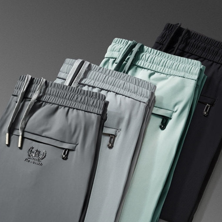 💥🔥【M-5XL】🧊😍Ljetne tanke ležerne muške hlače od ledene svile