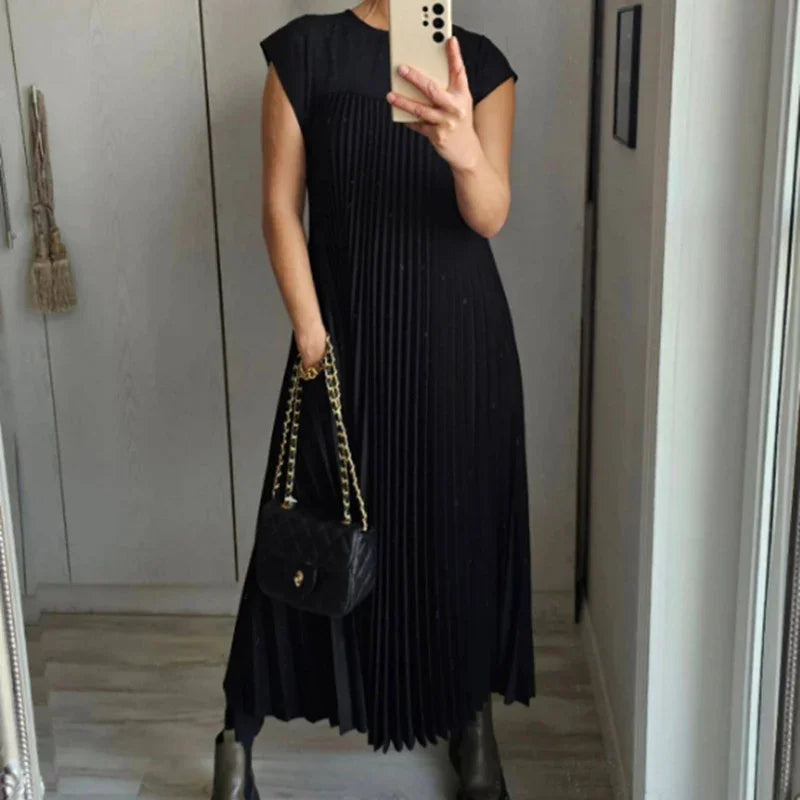 🔥❤️【50% POPUSTA】【S-3XL】Jednobojna plisirana haljina bez rukava