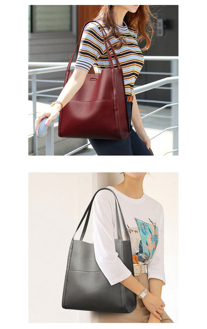 🔥👜👜【45% OFF】Чанта за рамо от мека кожа с голям капацитет, семпла, едноцветна, задължителна дреха за есента и зимата.
