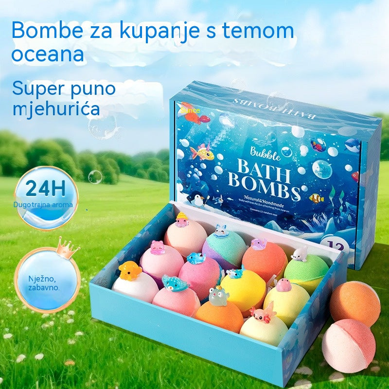 🛀💕12 komada kuglica soli za kupanje u obliku morskih životinja (50 g/kuglica) za djecu.