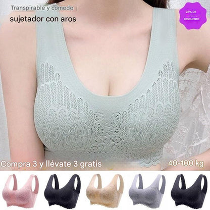 👙【Conjunto de 3 piezas】Sujetador de encaje cómodo nuevo y mejorado, adecuado para tallas grandes (49% de descuento)