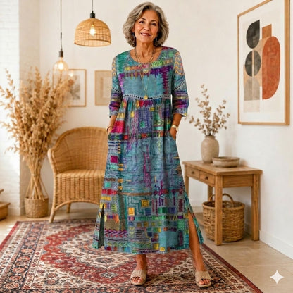 ✨Juliet | Boho vezena duga haljina: široki kroj koji vizualno stanjuje, elegantna i udobna za svaku figuru