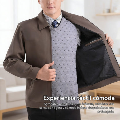 😎😎【L-4XL】🧥2026 Chaqueta clásica para hombre: cremallera lateral/botón, bien confeccionada, corte recto, ¡muy elegante!