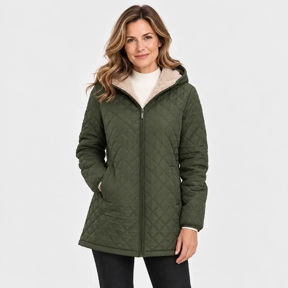 ❄️[S-3XL]  Ženska prošivena jakna srednje duljine s kapuljačom i toplom podstavom – više boja🤩