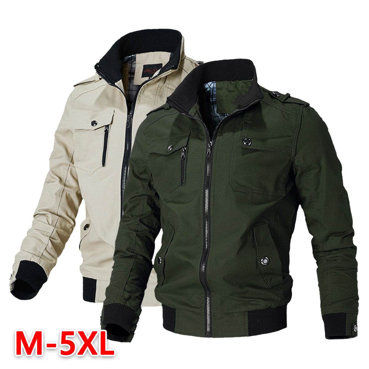 🔥【M-5XL】2024. Nueva chaqueta militar de alta calidad para hombre para otoño e invierno.3788521 