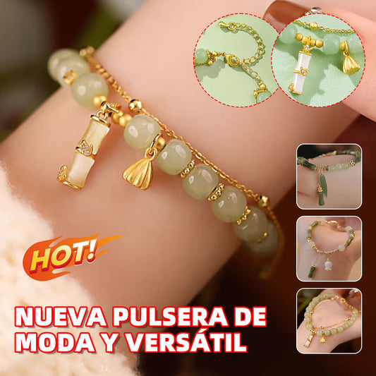✨🔥【Compra uno y llévate otro gratis】2 pulseras de oro 14K con jade Hetian