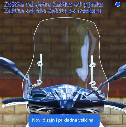 💥💥🏍️【Debljina 2,0 mm, visina 37 cm】Novi univerzalni vjetrobran za motocikle i električna vozila (model 2026.)