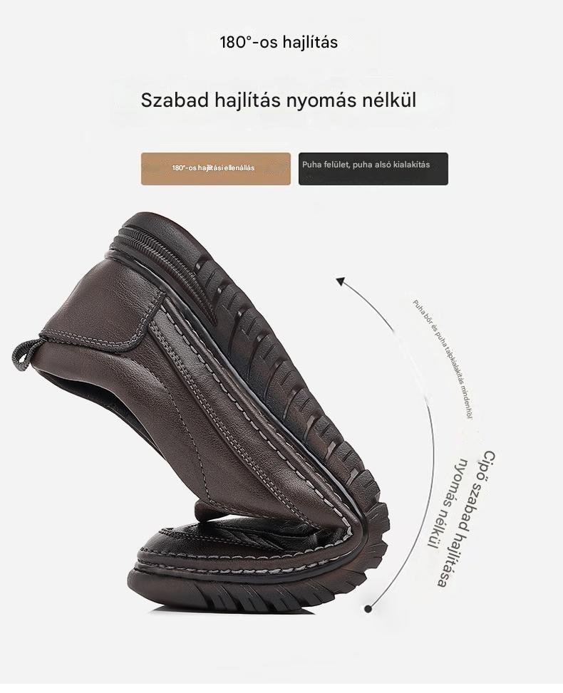 👞Korlátozott akció 50%【39-44】2025-ös férfi sportcipő, valódi bőr, puha talpú, csúszásmentes és légáteresztő