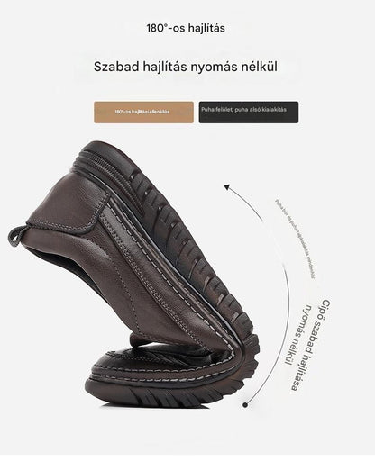 👞Korlátozott akció 50%【39-44】2025-ös férfi sportcipő, valódi bőr, puha talpú, csúszásmentes és légáteresztő
