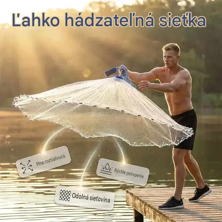 📢📢Časovo obmedzená zľava 40%!! ⏰ Ľahko nahadzovateľná rybárska sieť - odolná, rýchlo sa potápajúca, všestranná🌊 - Doprava zdarma až k vašim dverám