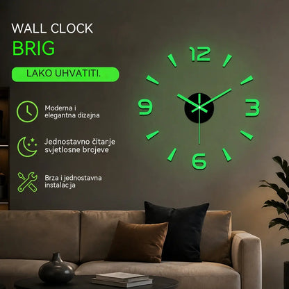 Reloj de pared acrílico luminoso 3D sin necesidad de taladrar (requiere montaje)