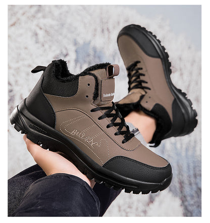 ⛄🔥👍【39-48】Moderne muške sportske svakodnevne cipele od kože, s debelim postavom, protiv klizanja, vunenom punjenjem i grijanjem-