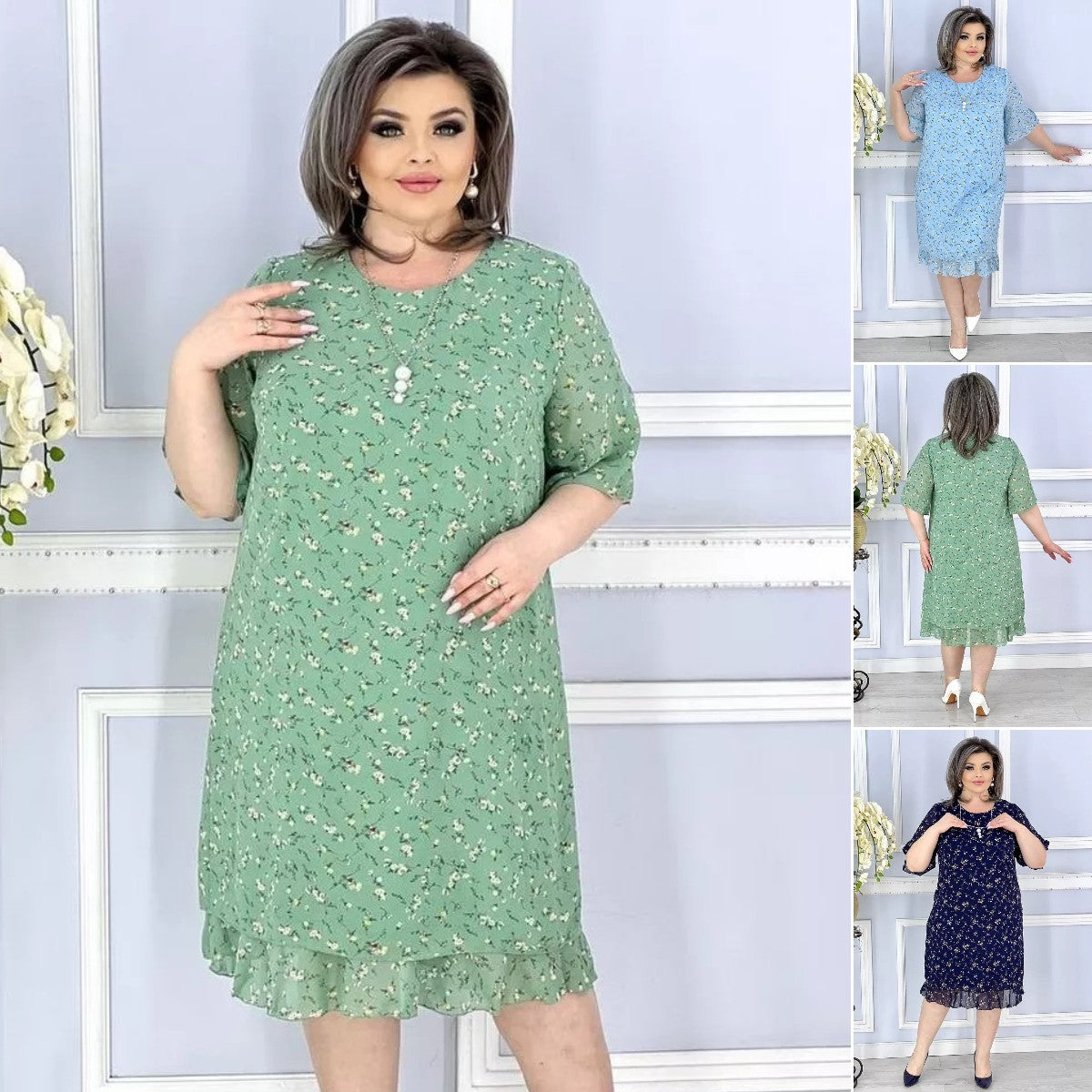 💟【S-5XL】👗Nova elegantna cvjetna haljina od šifona 2024.3647978