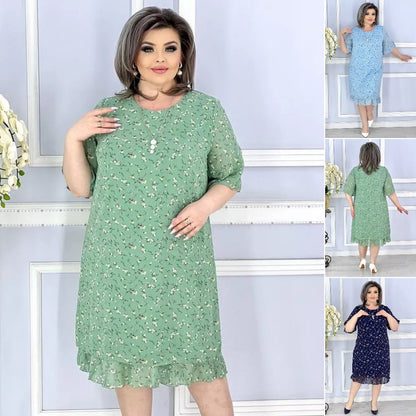 💟【S-5XL】👗Nova elegantna cvjetna haljina od šifona 2024.3647978