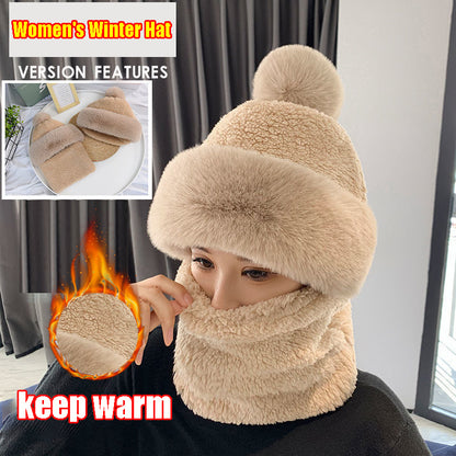 🔥【Compra 1 y llévate 1 gratis】Nuevo gorro y bufanda de lana de cordero para invierno, gruesos y cálidos, indispensables para exteriores y oficina.