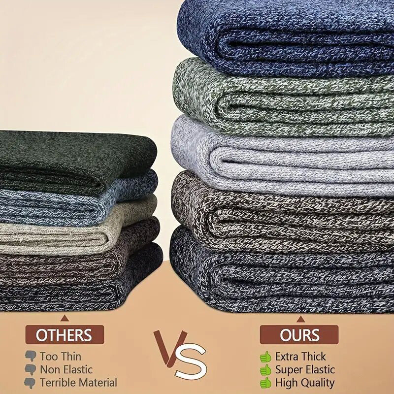 💥💥💥💥【Paquete de 5】Calcetines cálidos y resistentes a los olores para hombre: con forro polar y material engrosado, absorbentes y resistentes a los olores, cómodos y transpirables para tus pies.