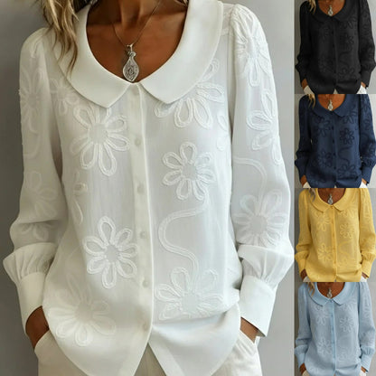 👚¡Liquidación! -- Camisa francesa vintage bordada - Colección 2026