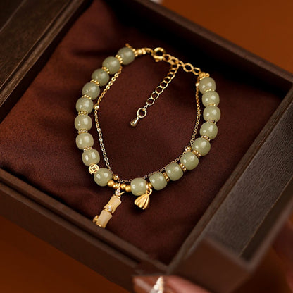 ✨🔥【Compra uno y llévate otro gratis】2 pulseras de oro 14K con jade Hetian