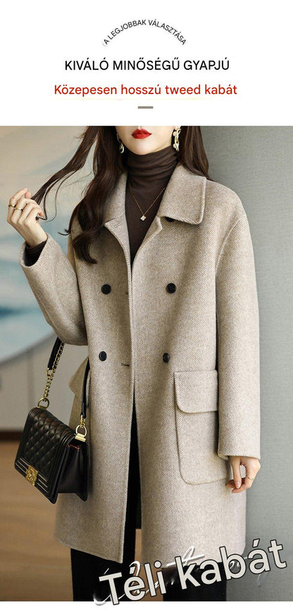🌈🩰Népszerű akció 39%: új őszi-téli, kiváló minőségű, dupla kasmír kabát – több évszakra alkalmas